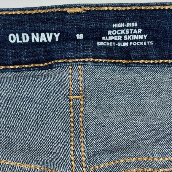 Old Navy Size 18 Rockstar Super Skinny Jeans Stretch Dark Wash - Picture 5 of 6